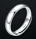 Anillo brillante sencillo de plata para hombre