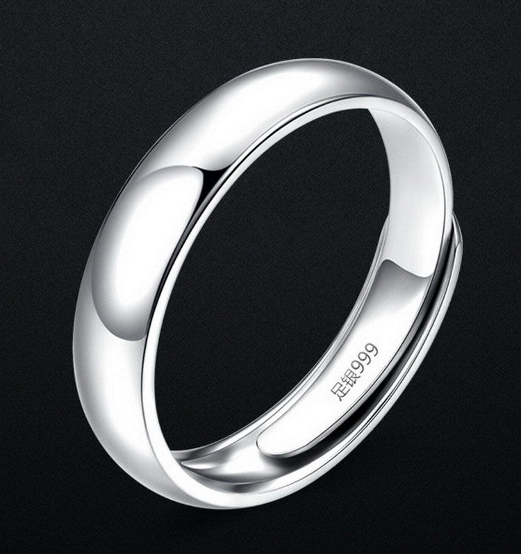 Anillo brillante sencillo de plata para hombre