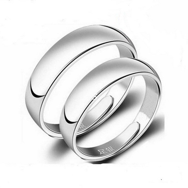 Anillo brillante sencillo de plata para hombre
