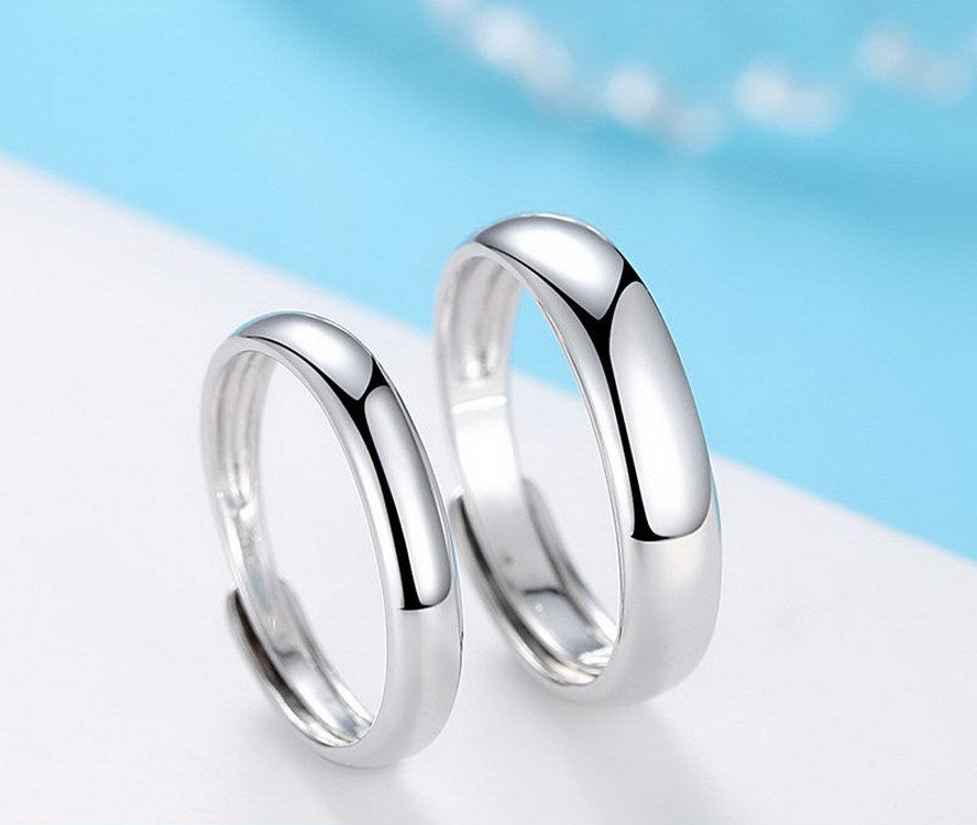 Anillo brillante sencillo de plata para hombre