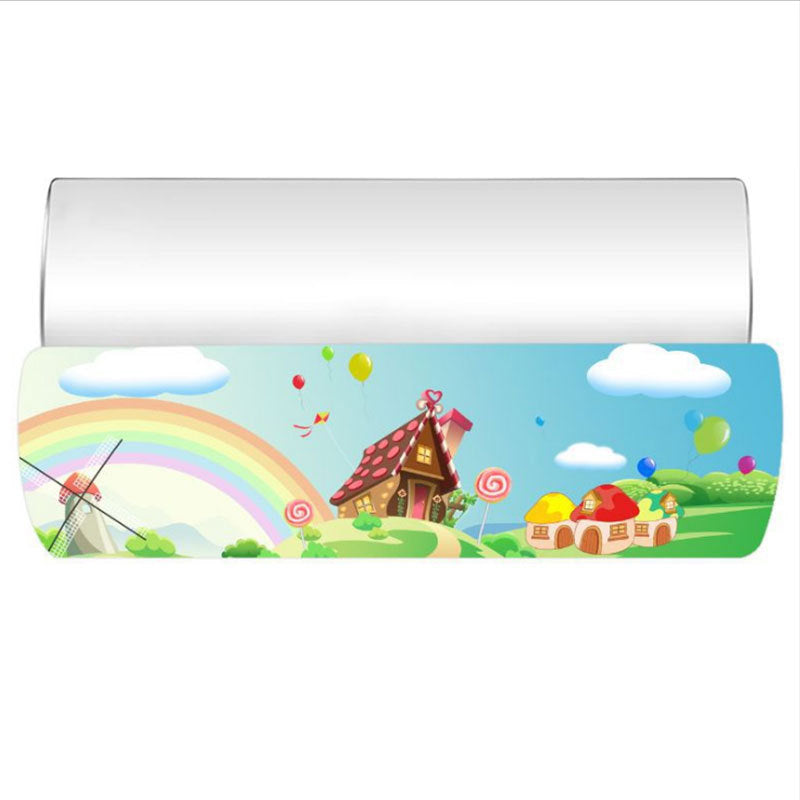 Deflector de viento con cubierta de aire acondicionado ajustable