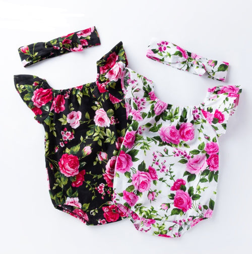 Ropa infantil, bebé, algodón, bebé, estampado de bebé, mangas pequeñas con vuelo, mono