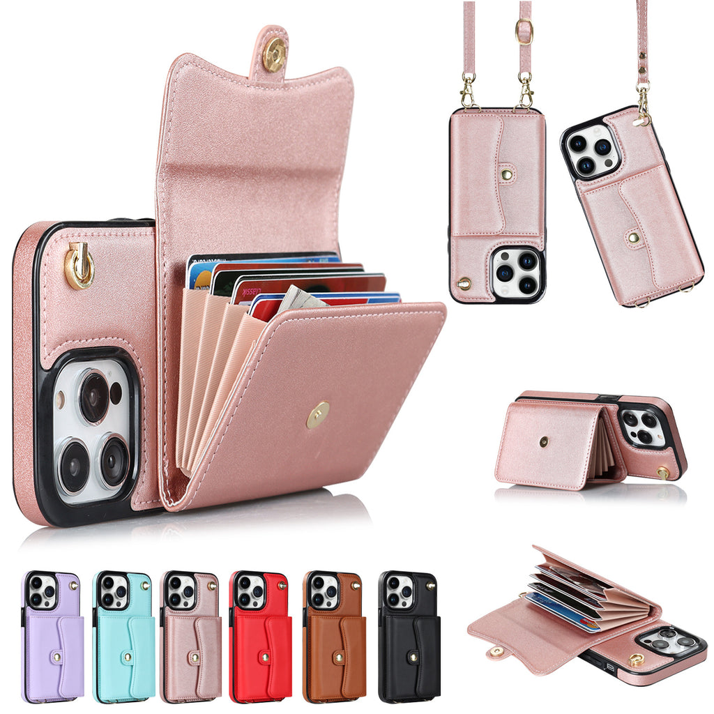 Estuche para teléfono con tarjetero cruzado y tarjetero multifunción