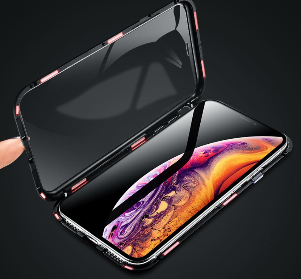 Funda magnética de vidrio de doble cara para teléfono móvil sin función anti-mirones