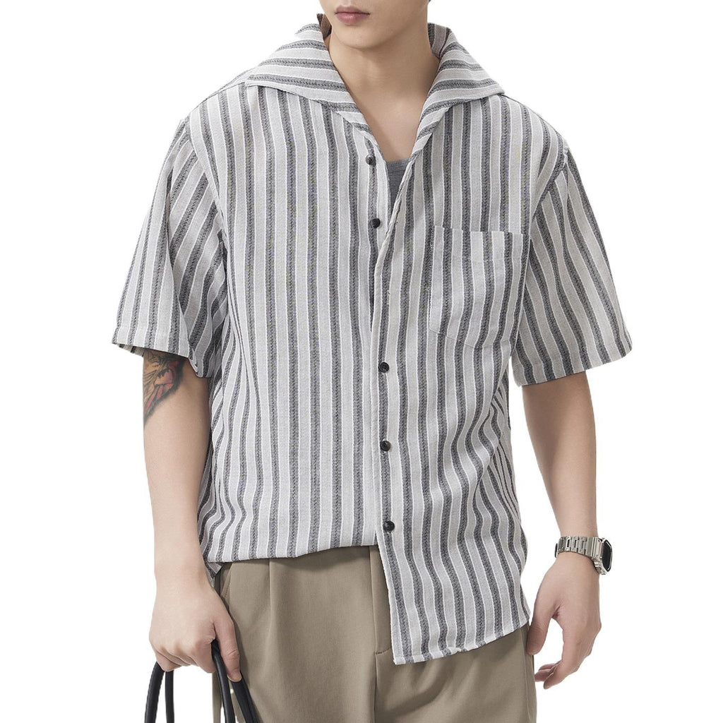 Men's Short-Sleeve American-Style Trendy Loose Shirt