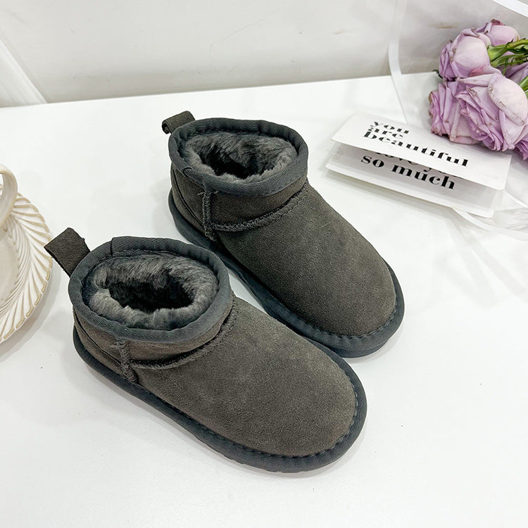 Botas de nieve de piel para niños