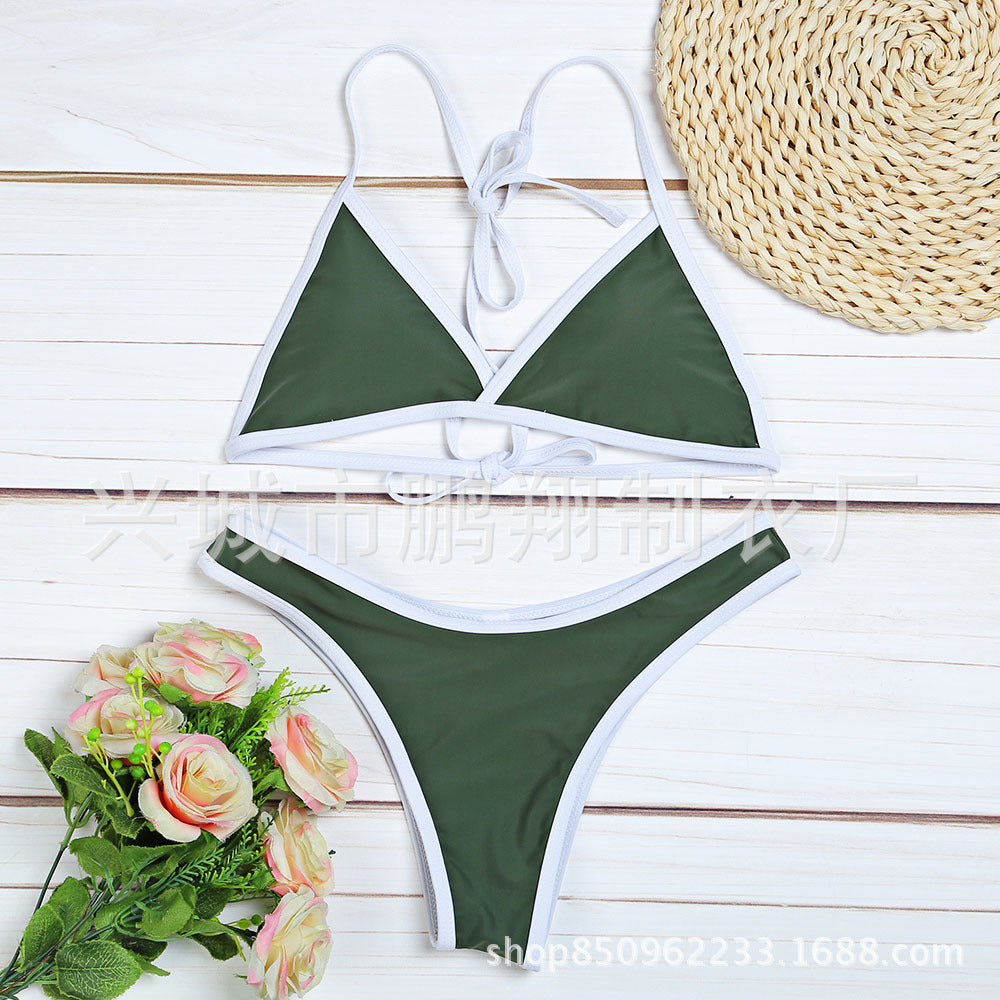 Sexy Plunge Bikini Set Women Push Up Two Piece Swimsuit Beach