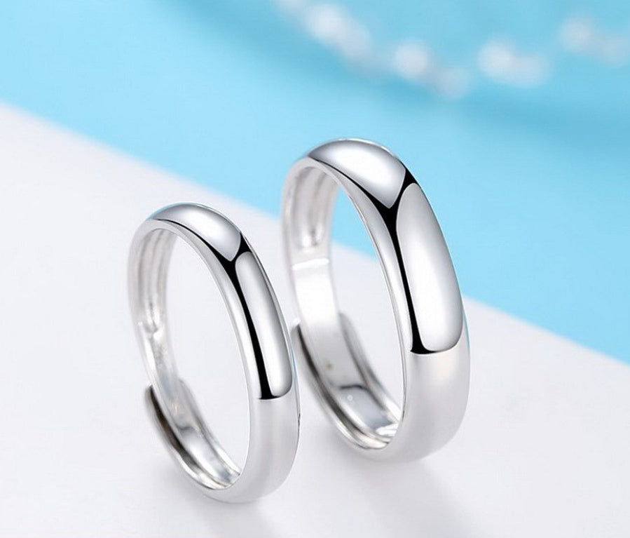 Anillo brillante sencillo de plata para hombre