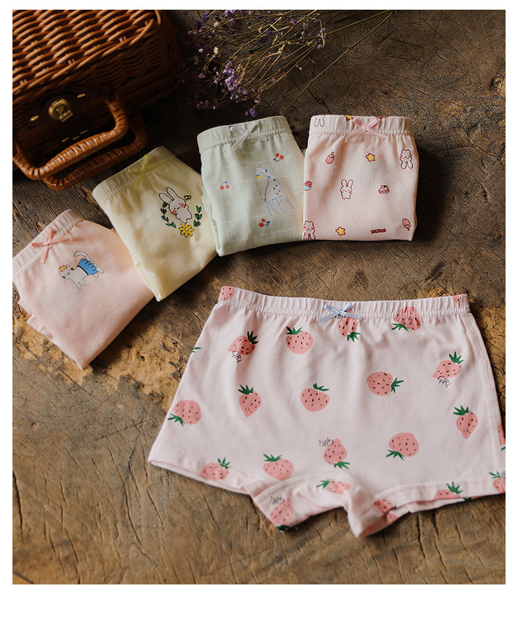 Calzoncillos bóxer de algodón con dibujos animados para niñas, bragas para bebés