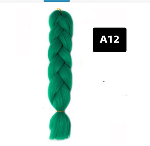 Peluca de seda africana de alta temperatura con fibra química y trenza grande en color degradado