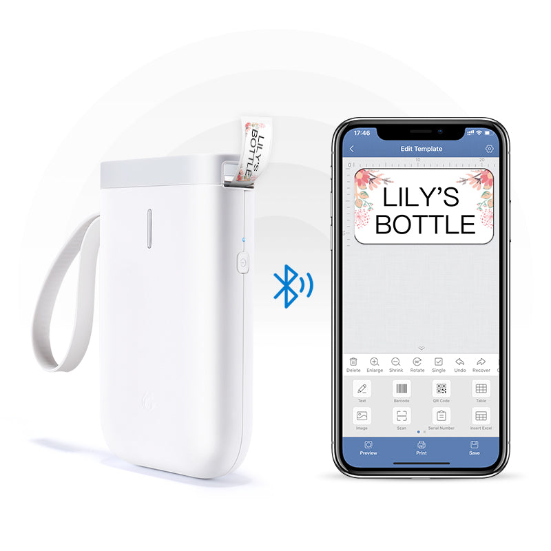 Impresora de etiquetas D11 compatible con Bluetooth, máquina de etiquetas doméstica sin secado, impresión rápida, uso doméstico, oficina