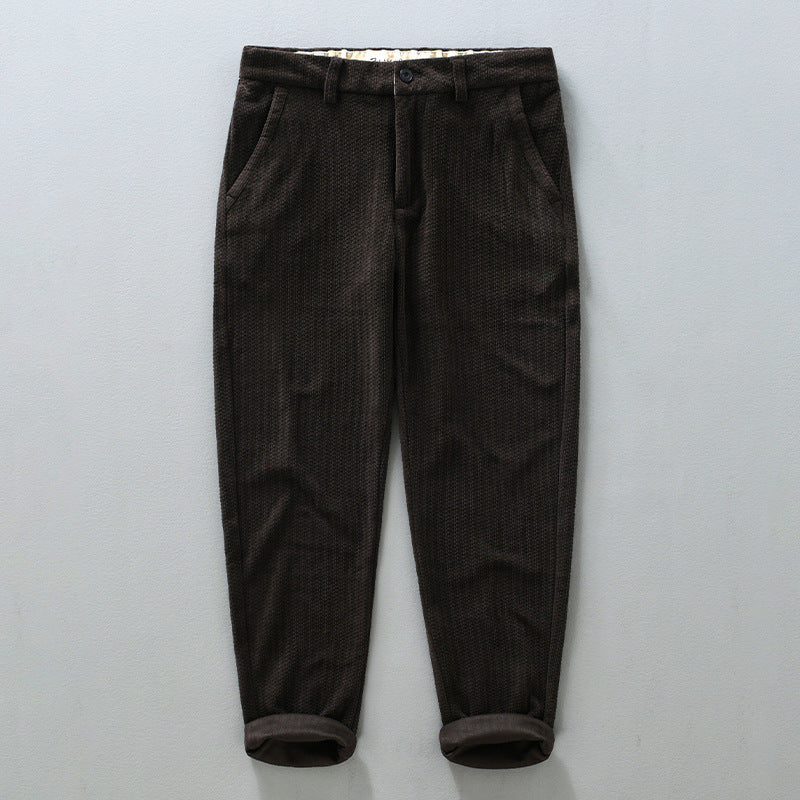 Pantalones casuales ajustados de pana retro para hombre