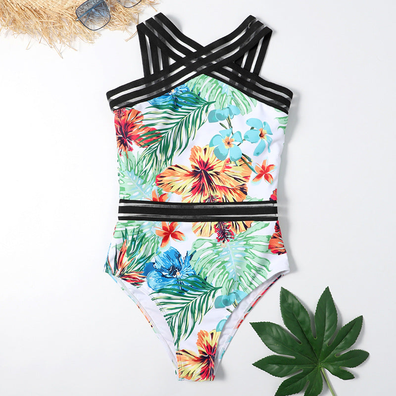 One-piece Printed Bikini Women Two Piece Swimsuit Beach Vacation Summer