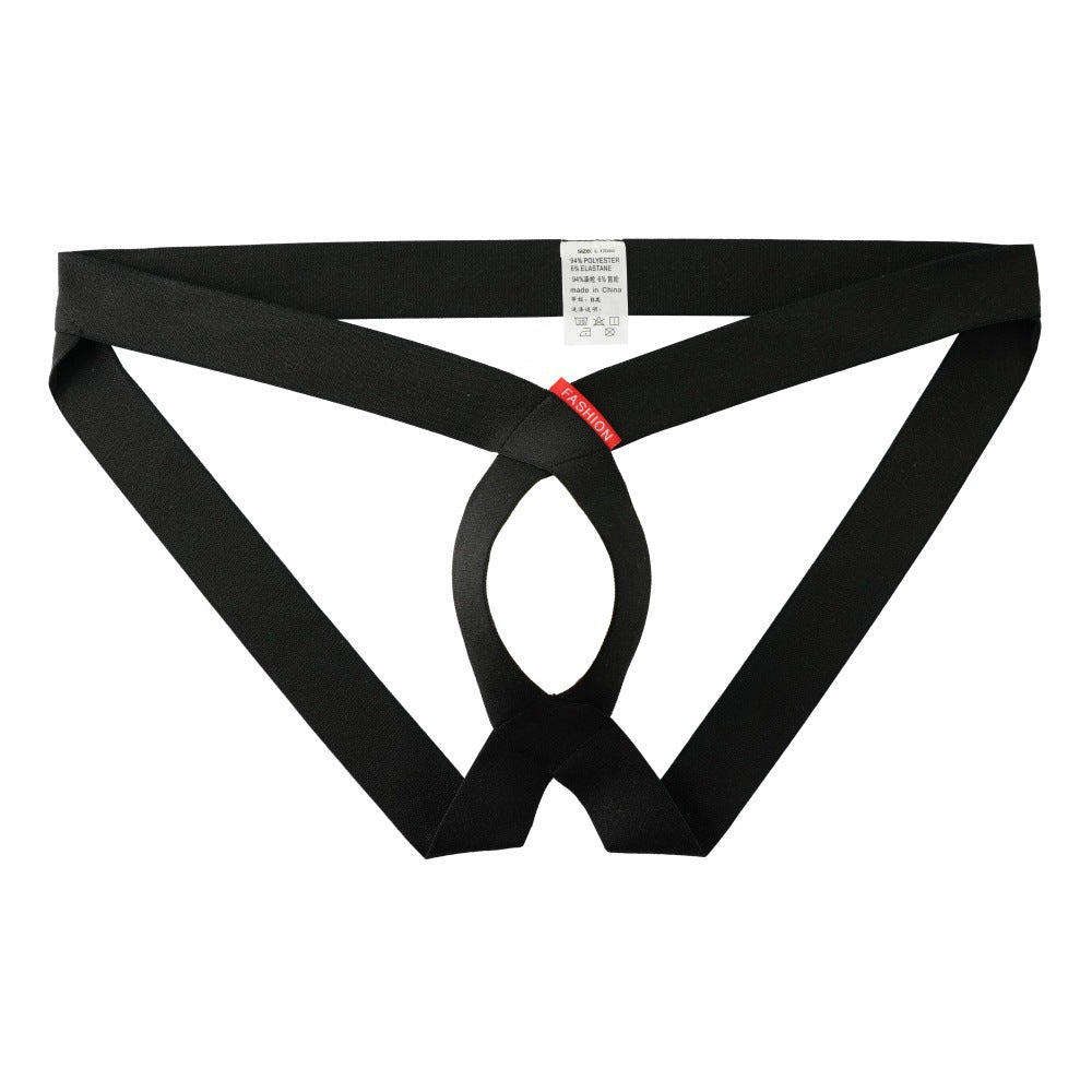Mens Sexy Hollowed-out Personalized Briefs Stylish No-pull T-back Thongs For A Bold Modern Look