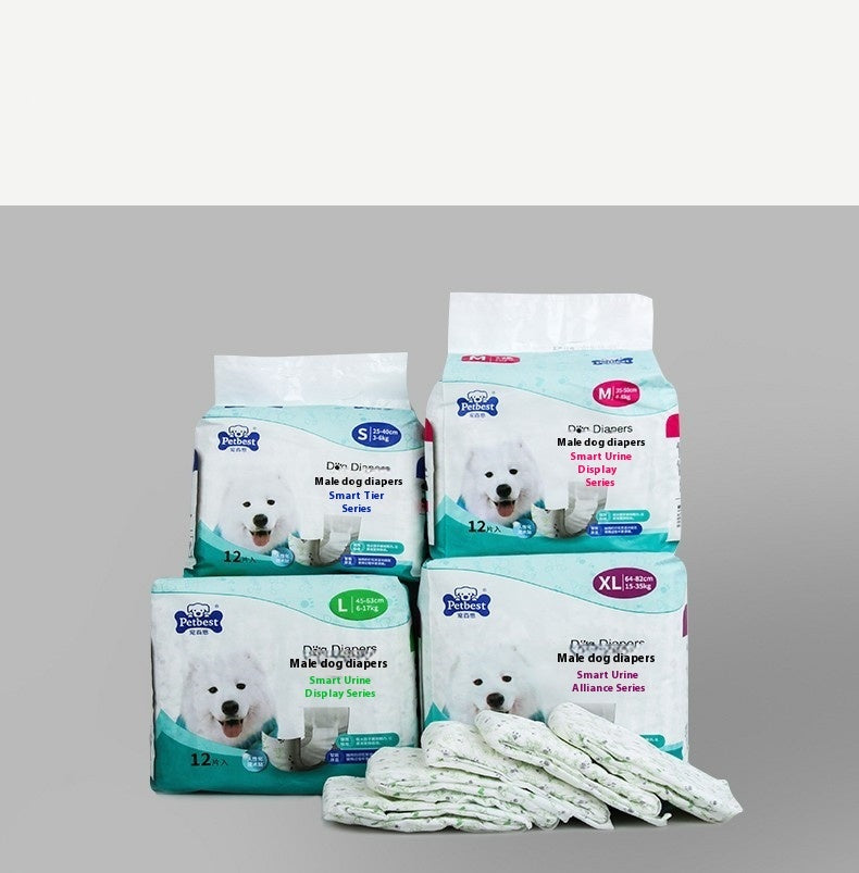 Pañal portátil para perros machos Petbest con pantalla de orina