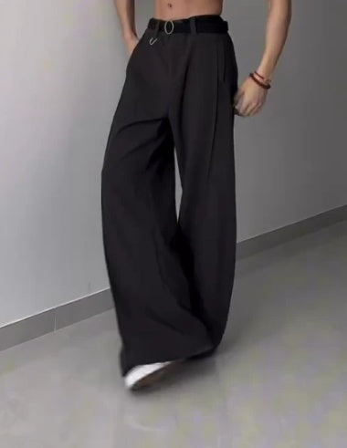 Pantalones anchos ajustados de moda para hombre
