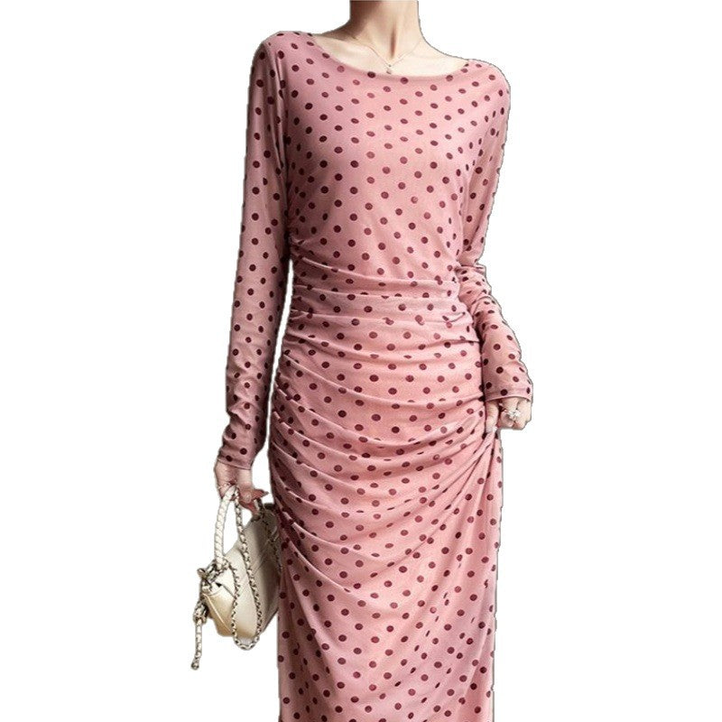 Vestido estampado de manga larga para mujer