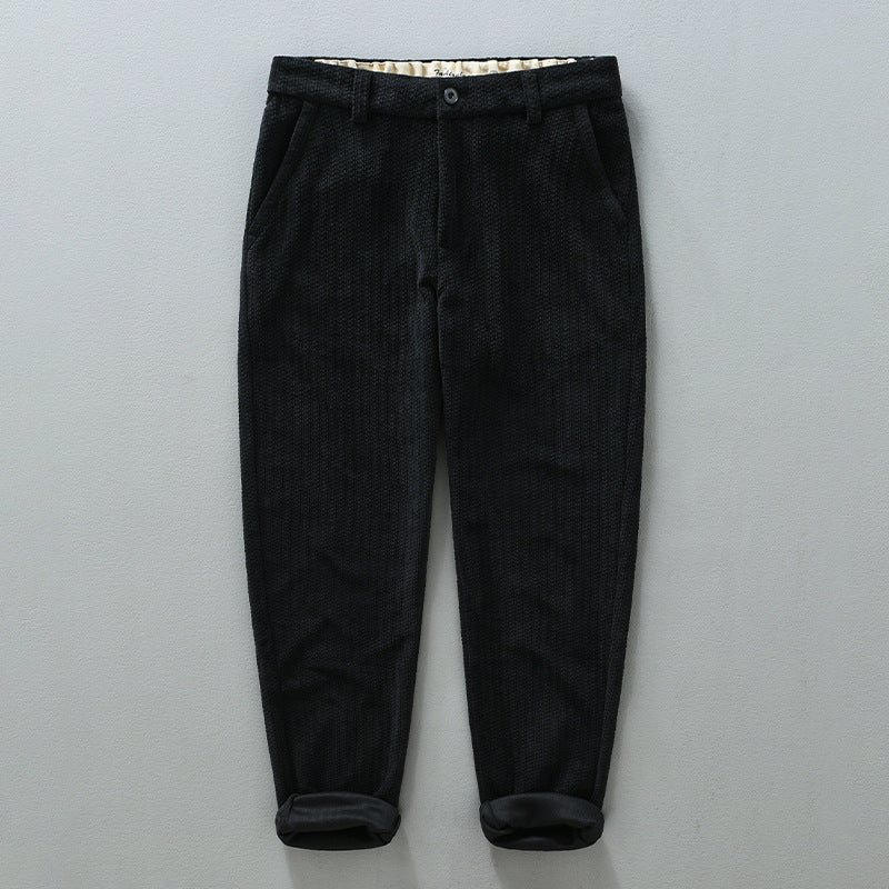 Pantalones casuales ajustados de pana retro para hombre