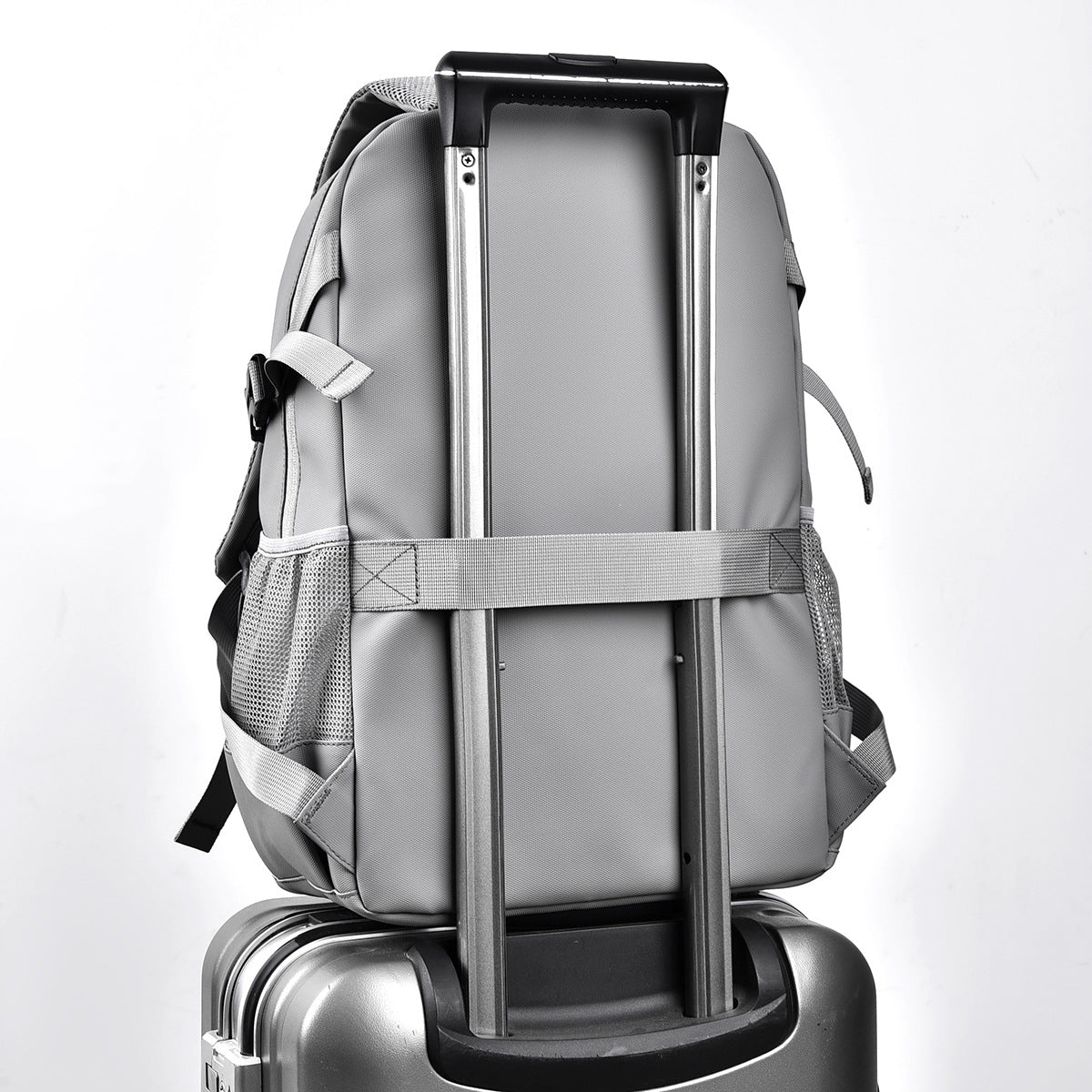 Mochila de negocios minimalista de gran capacidad y color sólido para hombre