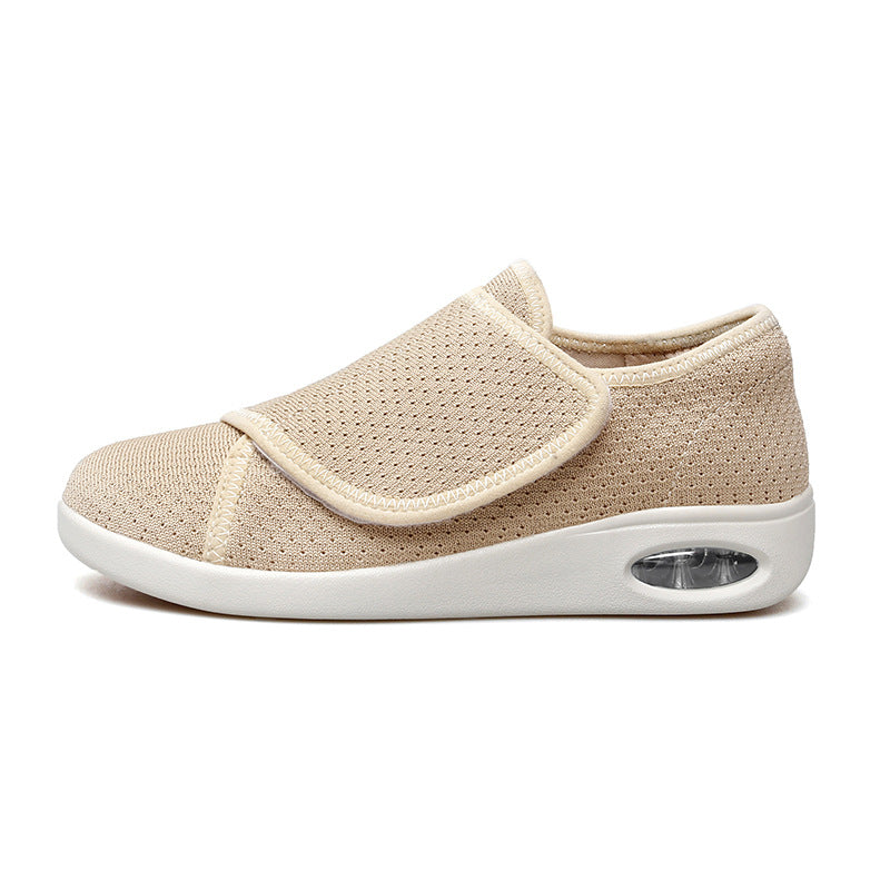 Zapatillas deportivas de malla transpirable, antideslizantes y resistentes al desgaste con velcro para personas de mediana edad y mayores.