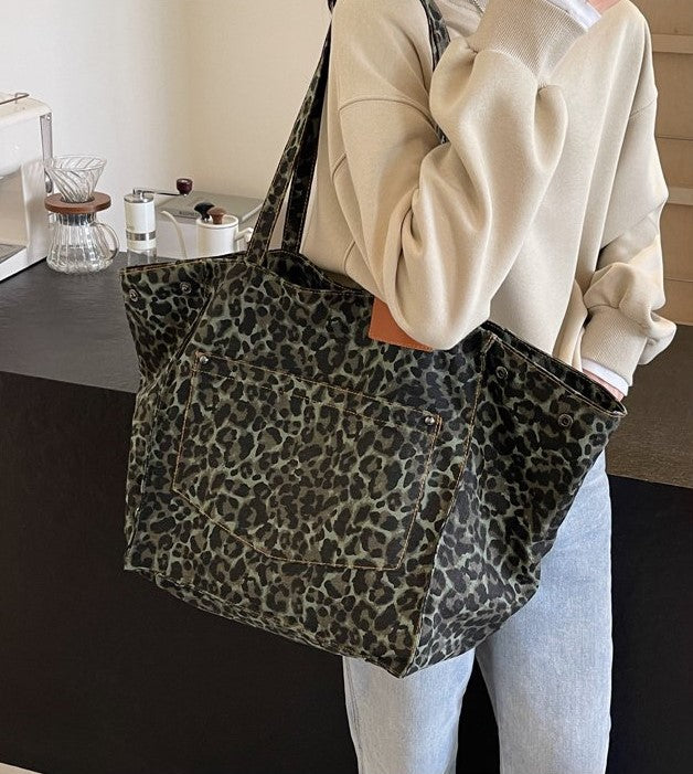 Bolso de lona elegante de gran capacidad y un solo hombro para mujer