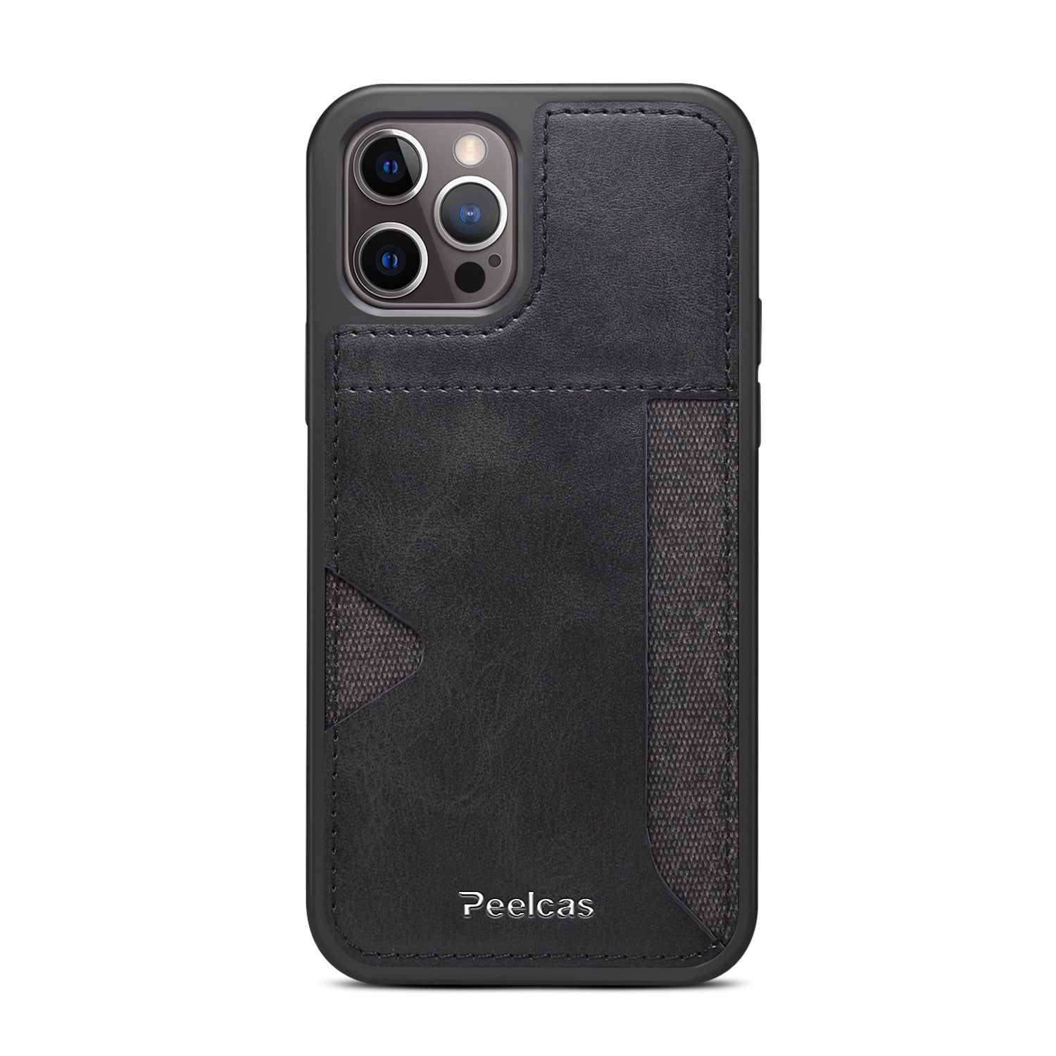 Estuche para teléfono con tarjetero de cuero para negocios