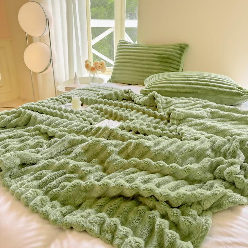 Rabbit Plush Multifunctional Blanket Strip Milk Fiber Bedding