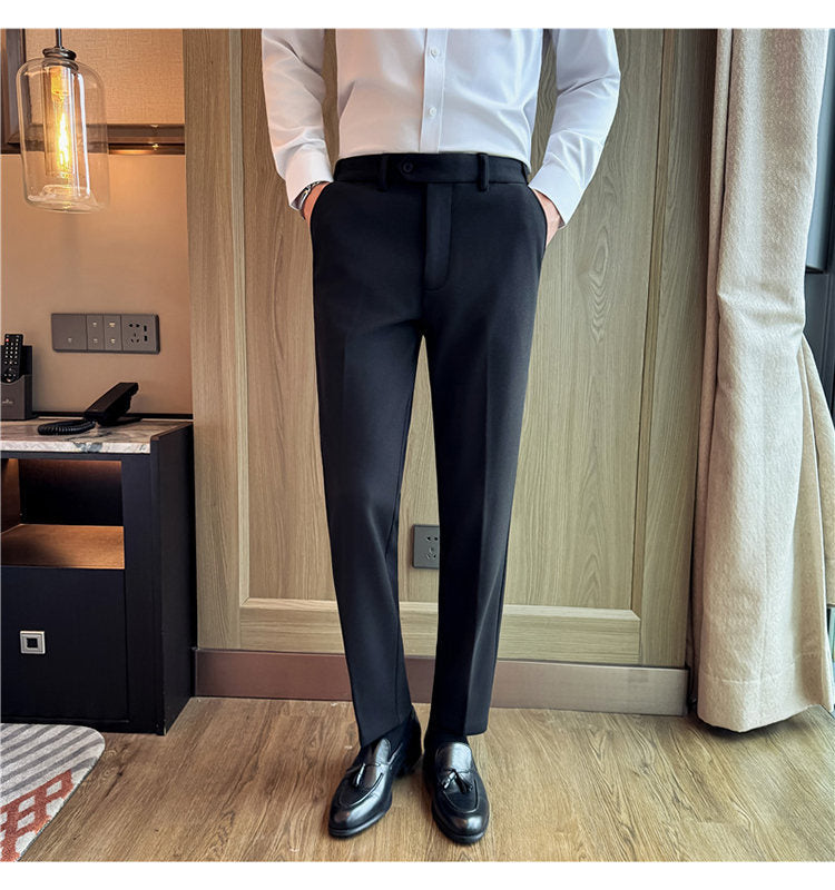 Pantalones de lana gruesos y cálidos con cintura elástica invisible para hombre