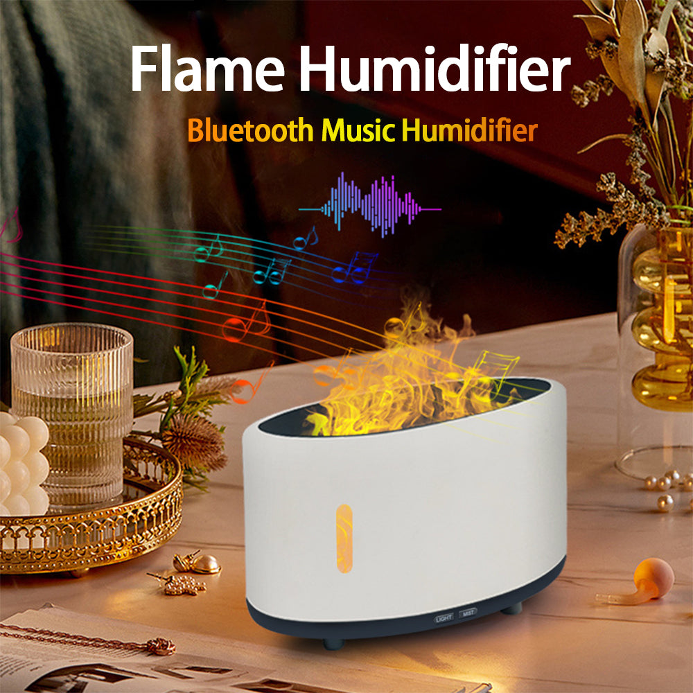 Humidificador de llama con control remoto Bluetooth y luz LED, humidificador de aromaterapia personalizado de 150 ml.