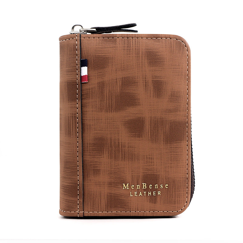 Cartera de mano corta estilo retro de negocios para hombre