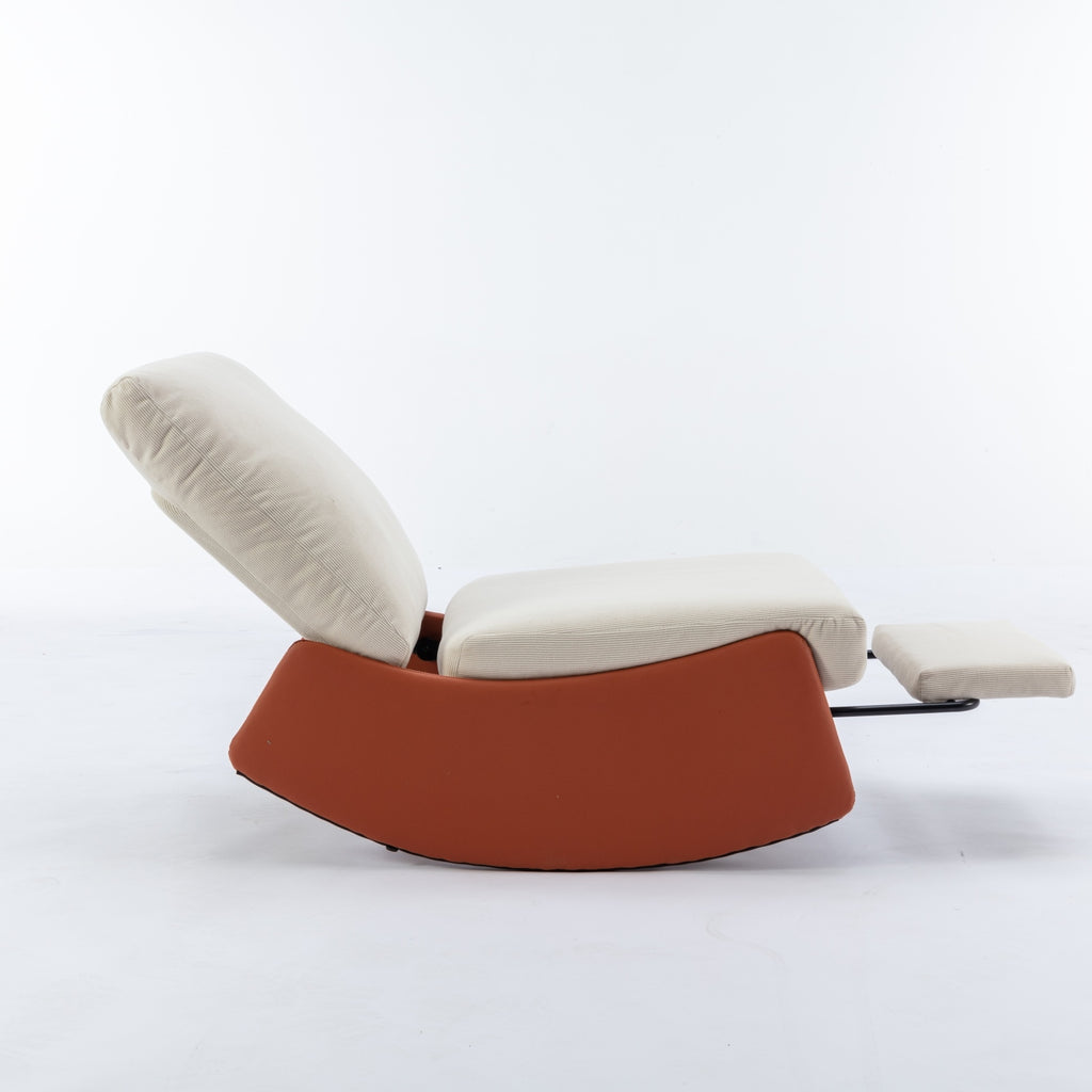 Sillón mecedor reclinable moderno, cómodo sillón mecedor para guardería con reposapiés, sillón de lectura decorativo, tapizado