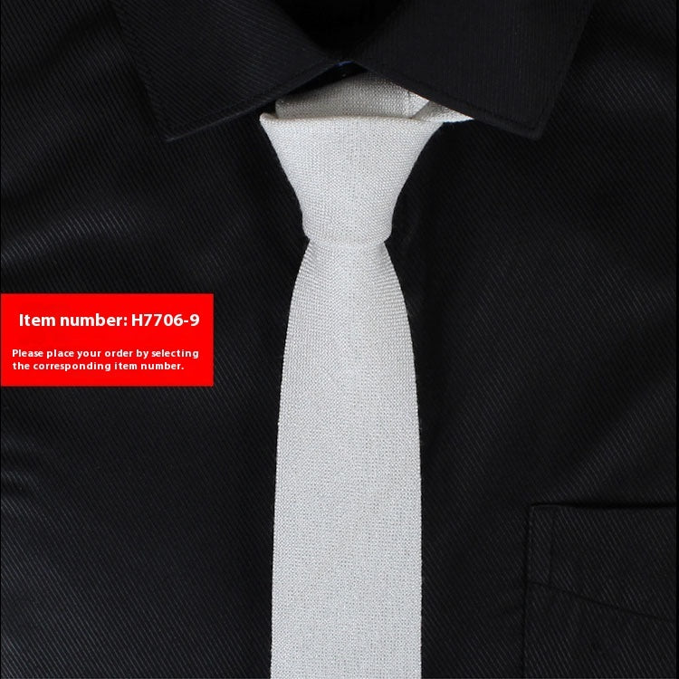 Corbata estrecha de algodón de estilo coreano de color liso para hombre, de 6 cm, para uso formal, informal, de negocios y boda