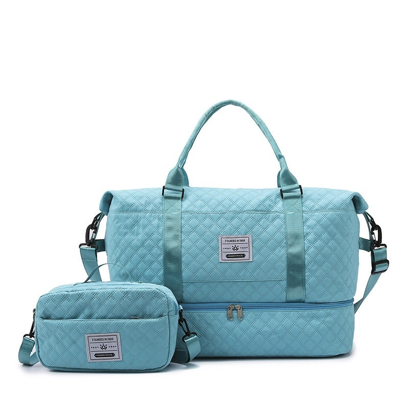 Bolso bandolera de viaje de gran capacidad con asa bordada y acolchado