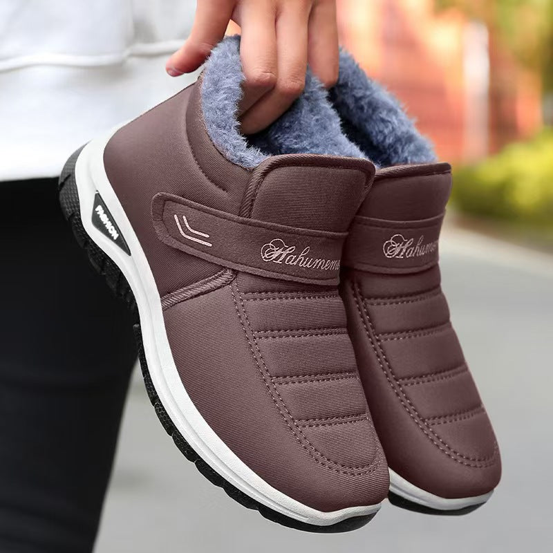 Botas de nieve extra cálidas para hombres y mujeres de mediana edad y mayores, diseño unisex.