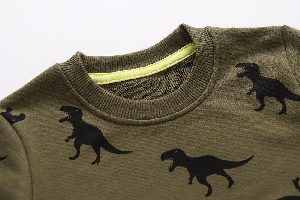 Children's Autumn Clothing Long Sleeve Boy Cartoon Cotton Crew Neck Sweater