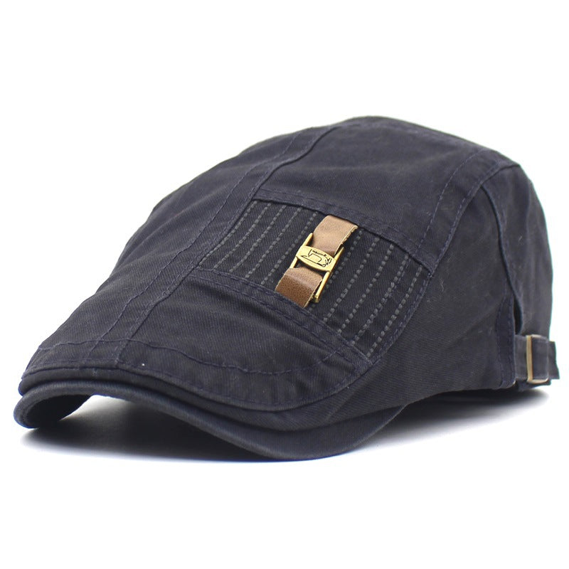 Gorra retro con visera y botones para vaqueros con correa de cuero para hombre y mujer