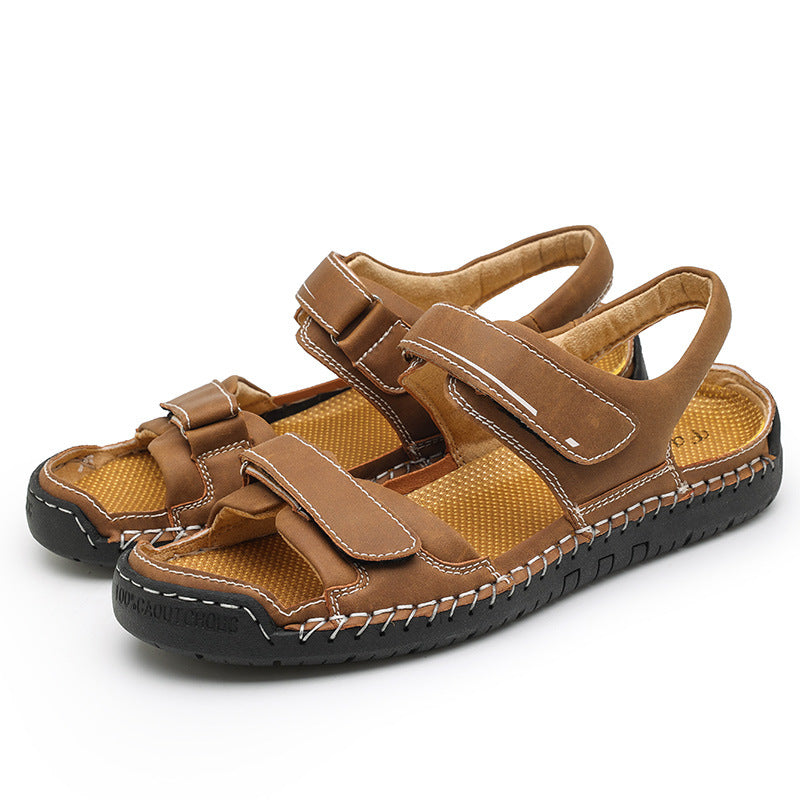 Sandalias de hombre, tendencia casual, sandalias de cuero, venta al por mayor para hombre
