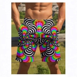 Geometric Print Fashion Mens Shorts