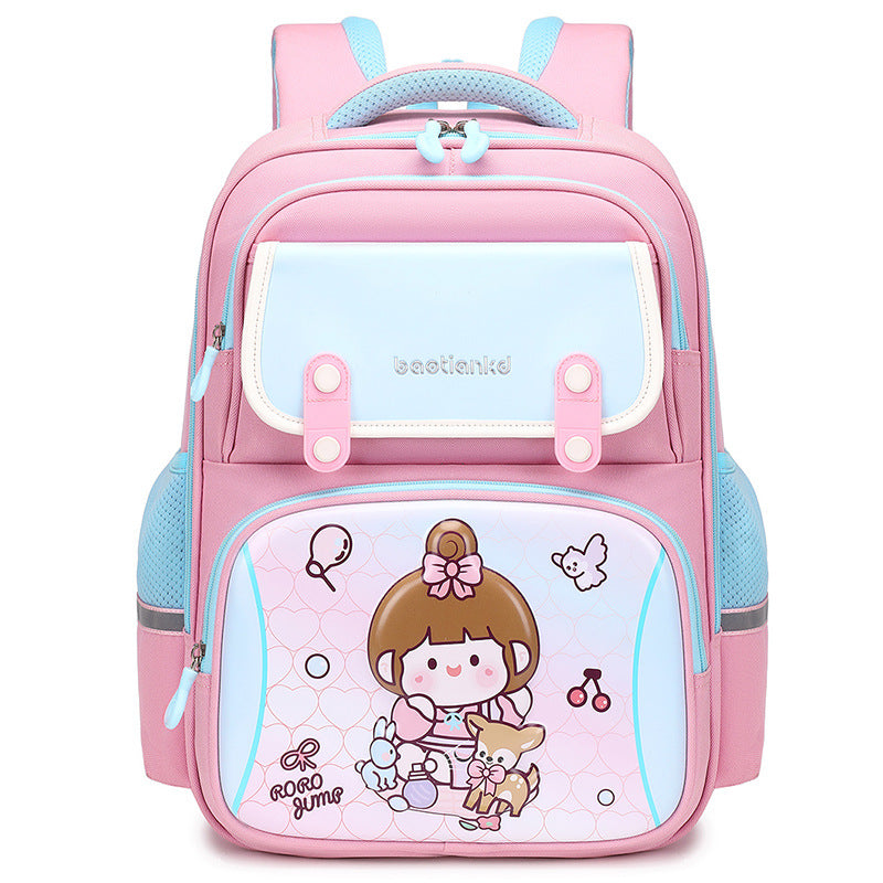 Mochila escolar para niños, ligera, de gran capacidad y con dibujos animados.