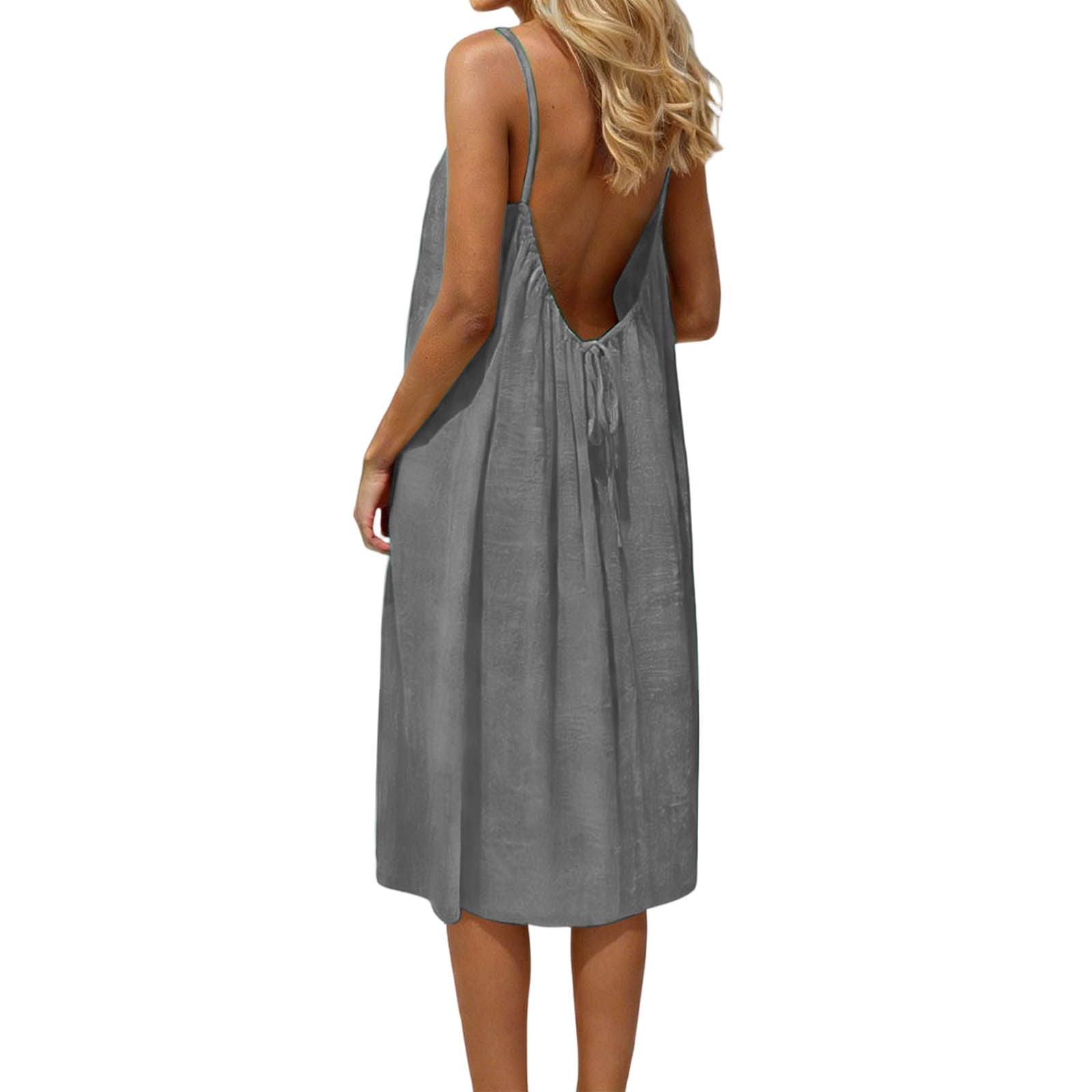 Vestido de lino y seda de hielo para mujer, tallas grandes, moda