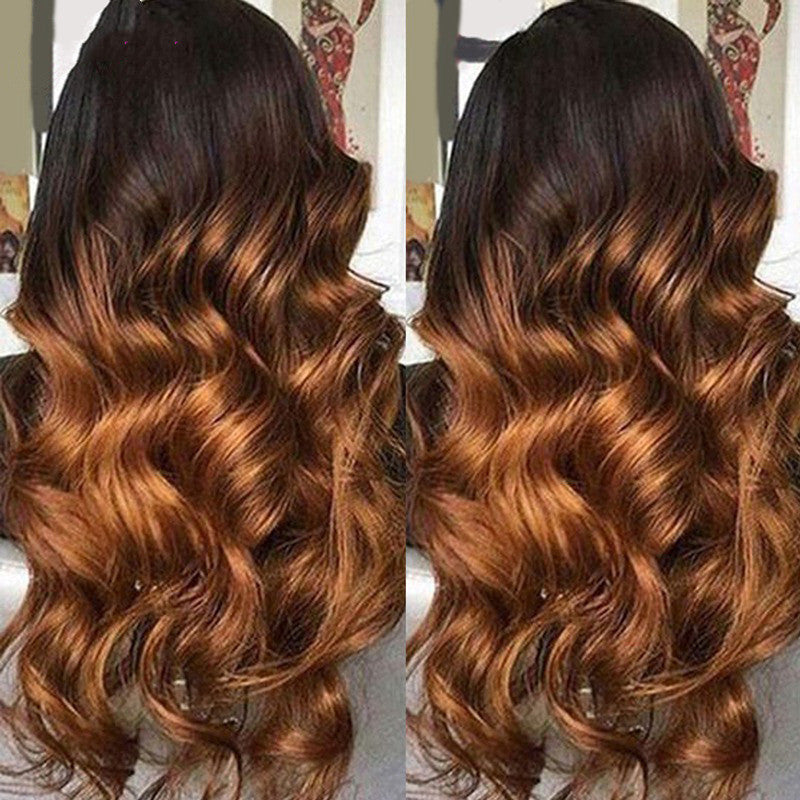 Pelucas de cabello humano con frente de encaje ombré y colores vibrantes.