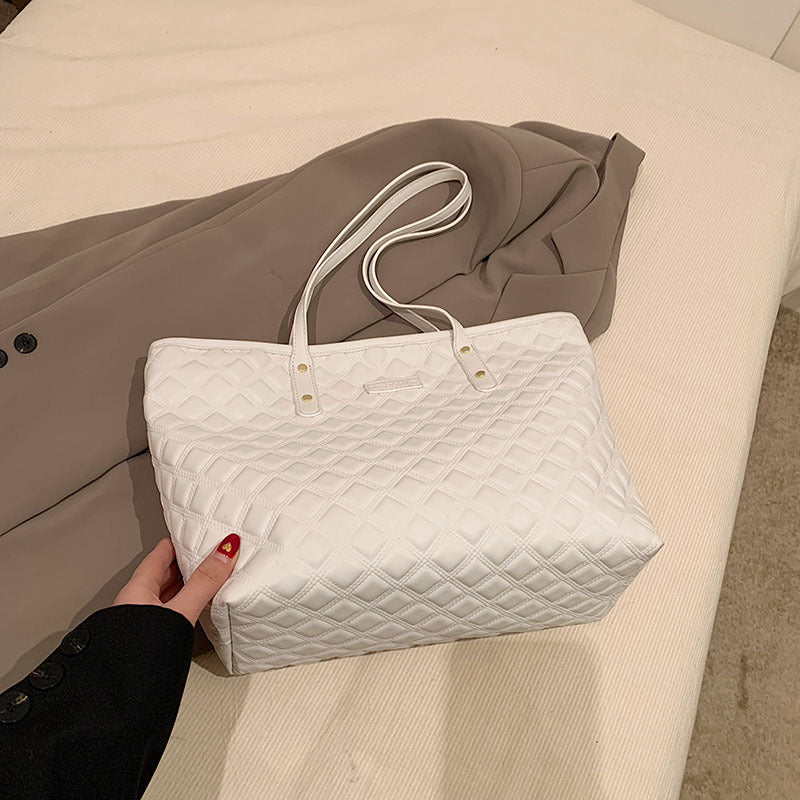 Bolso de hombro para uso diario con estampado de cuadros de diamantes