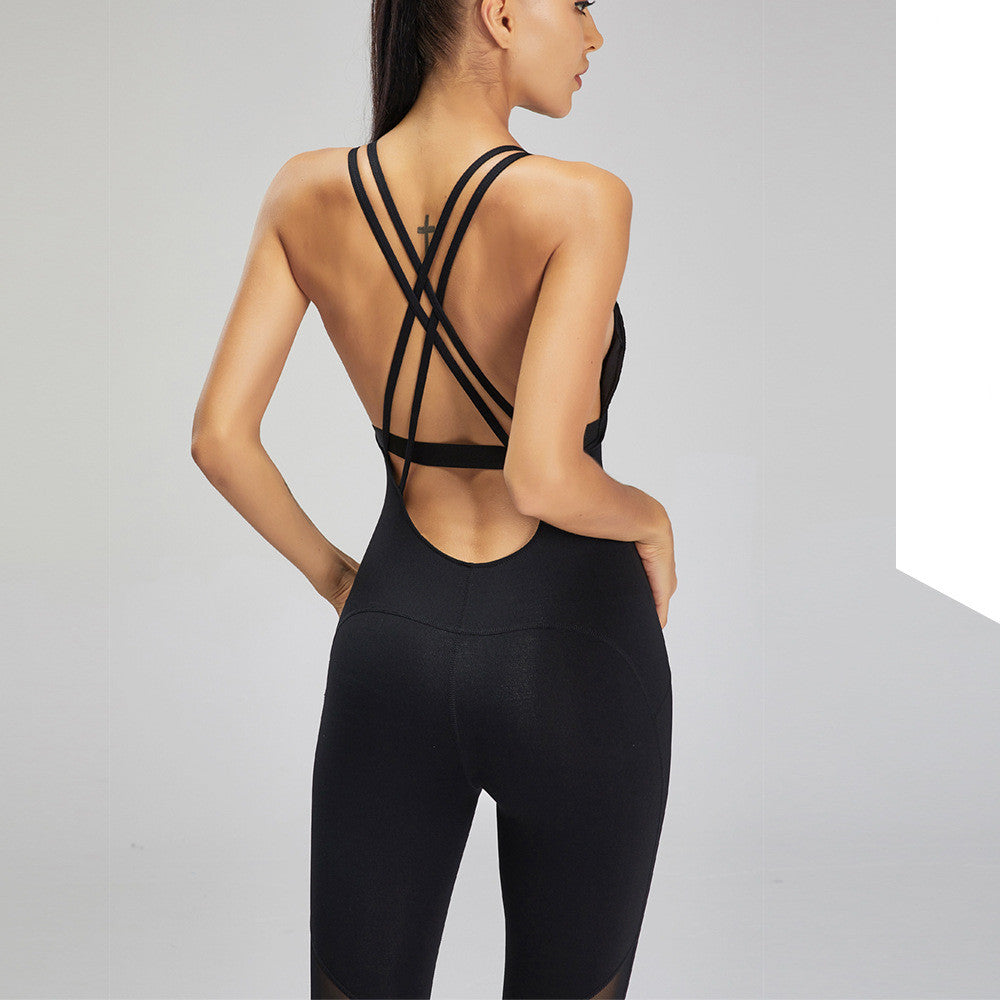 Mono deportivo de fitness para mujer con espalda entallada y sexy