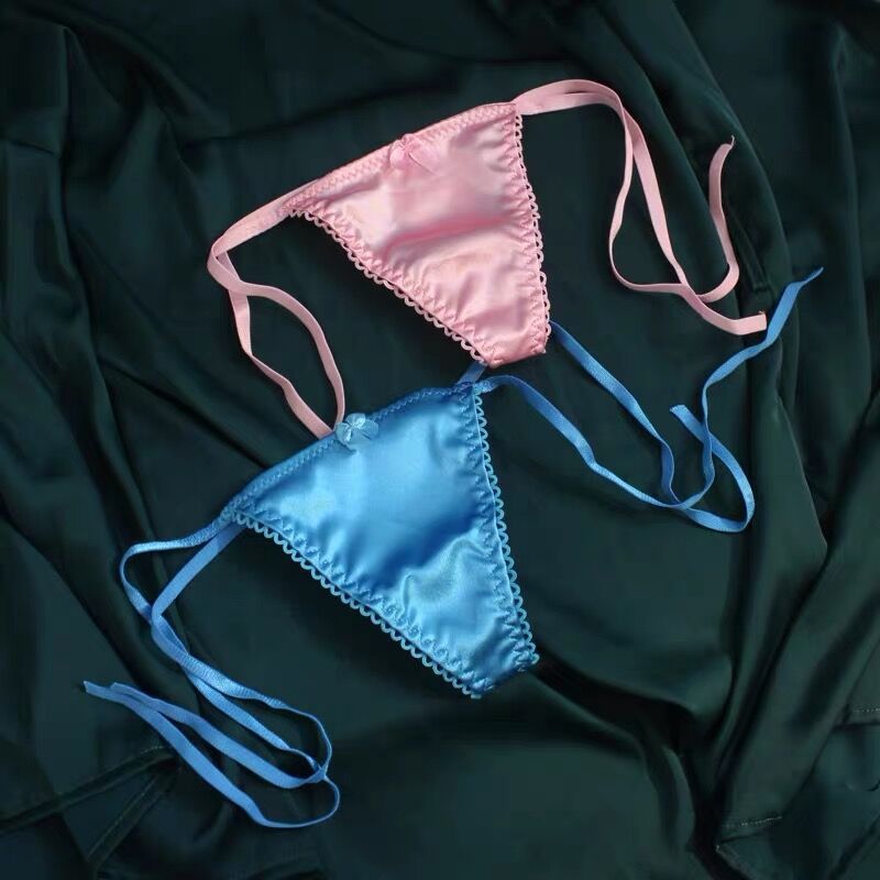 Women's Transparent Low Waisted Lace Up Thong