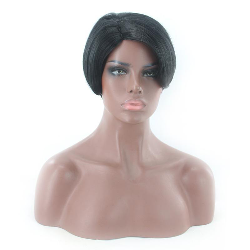 Pelucas cortas bob con encaje frontal para mujeres negras, cabello humano