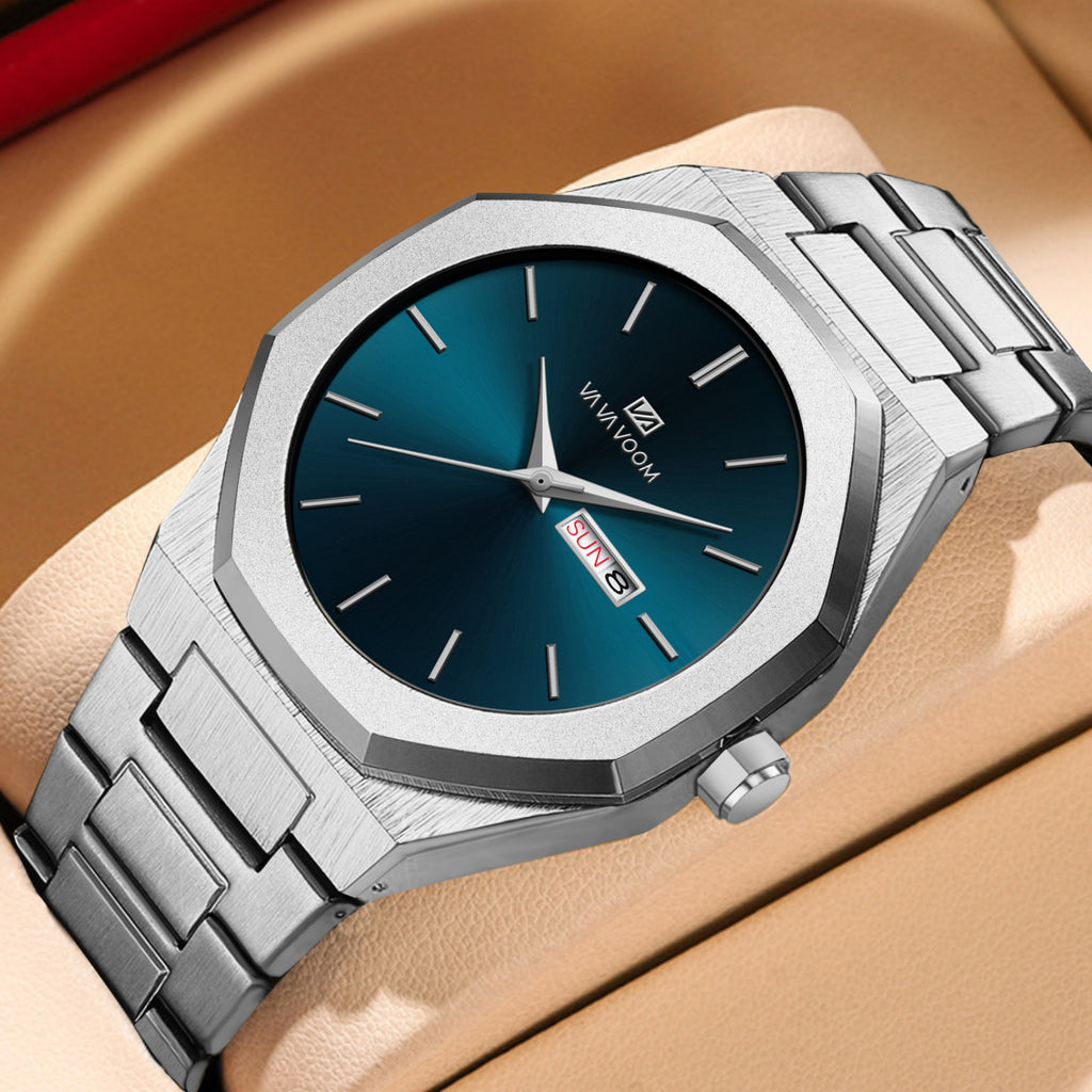 Reloj de hombre con cadena de acero para negocios y estilo informal