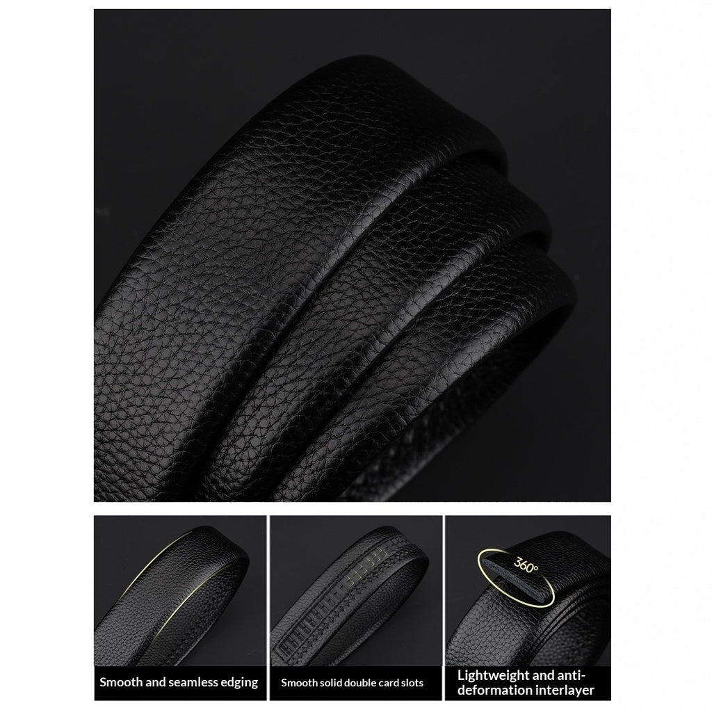 Full-Grain Leather With Automatic Buckle Business Professional Style Mens Belt