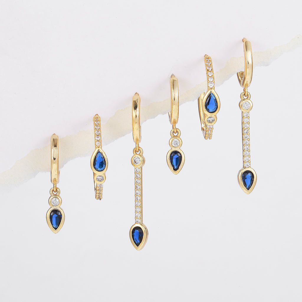 Stylish Blue Zircon Heart-shaped Earrings Exude A Touch Of Understated Luxury