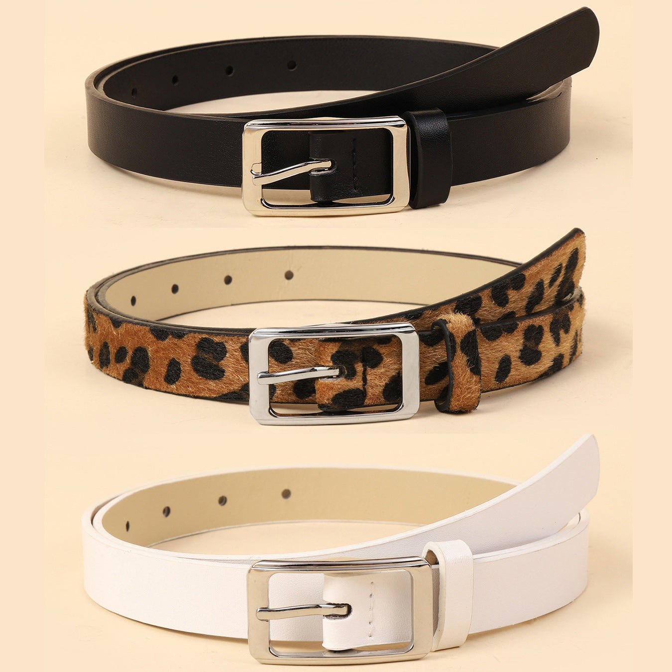 Cinturón de aleación minimalista de moda con hebilla versátil