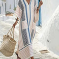Women'S Casual Color-Block Striped Dress